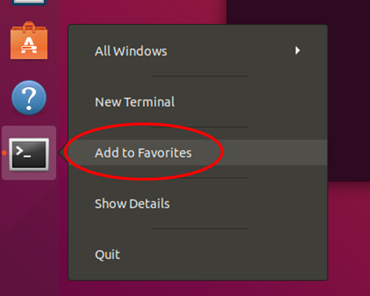 Ubuntu add terminal to launcher